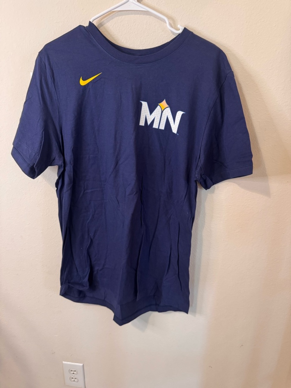 Nike Navy Graphic Tee with Yellow Accent